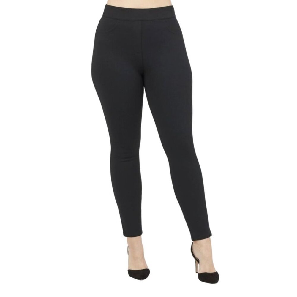 Spanx Women's 4-Pocket Skinny In Ponte Pants Size M Petite Taille Classic Black